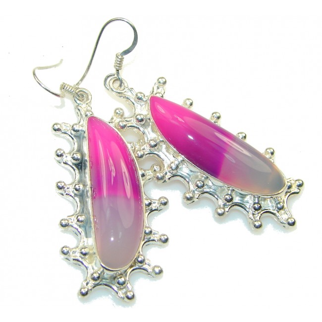 Fabulous!! Pink Botswana Agate Sterling Silver earrings