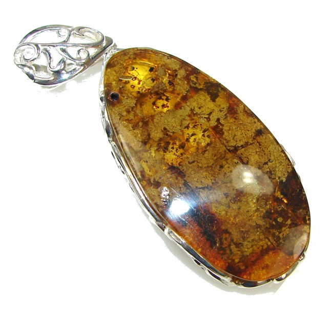Exclusive!! Polish Baltic Amber Sterling Silver pendant