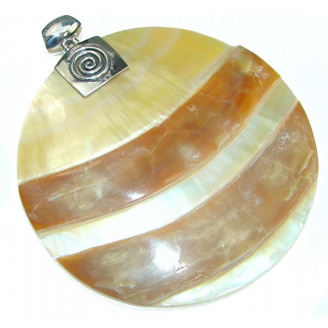 Large! Bali Style Shell Sterling Silver Pendant