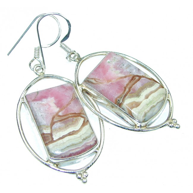 Fantastic Pink Rhodochrosite Sterling Silver earrings