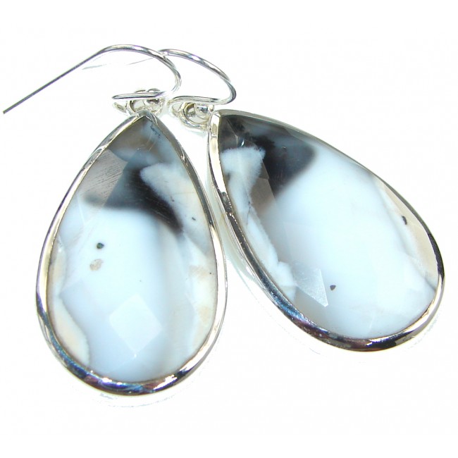 Fabulous Gray Ocean Jasper Sterling Silver earrings