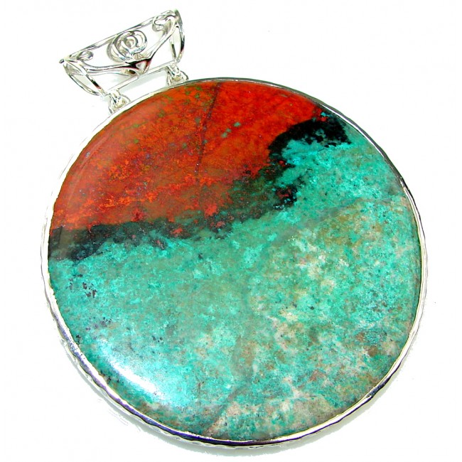 Large! Stunning! Red Sonora Jasper Sterling Silver Pendant