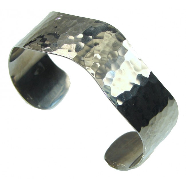 Beautiful! Hammered Silver, Black Rhodium Plated Sterling Silver Bracelet / Cuff