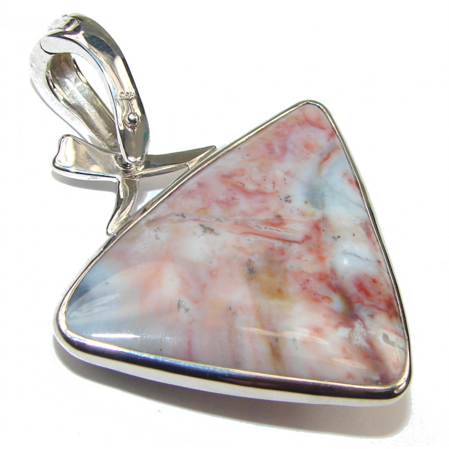 Excellent! Plume Agate Sterling Silver Pendant