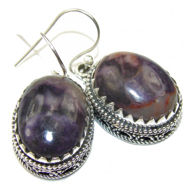 Amazing!! Purple Bertrandite Sterling Silver earrings