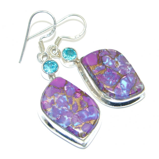 Perfect! Purple Copper Turquoise Sterling Silver earrings
