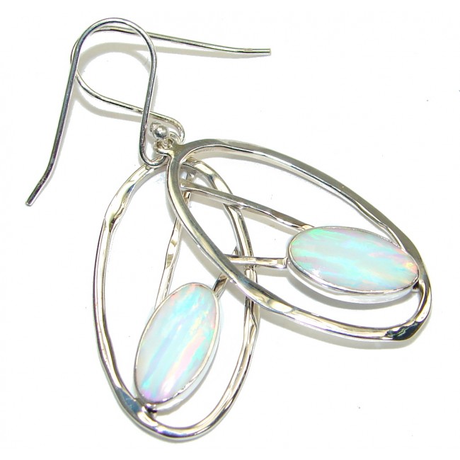 Delicate! Rainbow Fire Opal Sterling Silver earrings