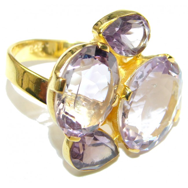 Delicate Beauty! Light Pink Amethyst Sterling Silver ring s. 9