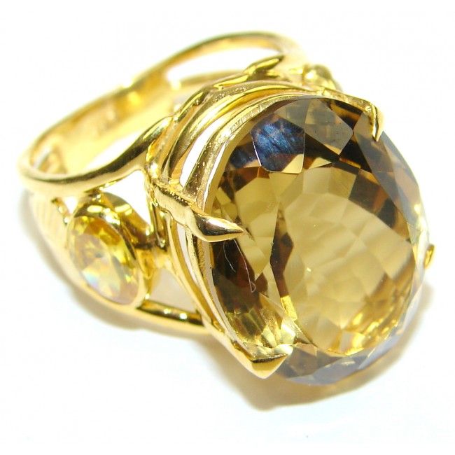 Stunning Citrine 18K Gold Plated Sterling Silver Ring s. 8