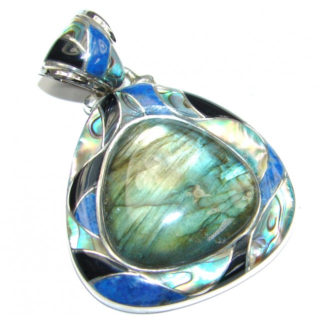 Exclusive! AAA Blue Labradorite Sterling Silver Pendant