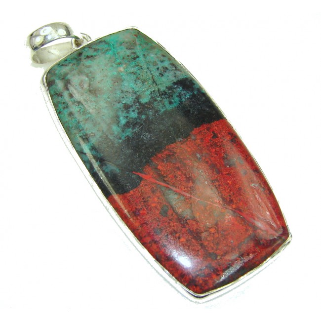 Huge Excellent AAA Red Sonora Jasper Sterling Silver Pendant