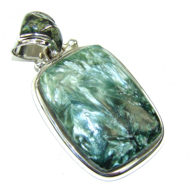 Secret AAA Green Seraphinite Sterling Silver Pendant