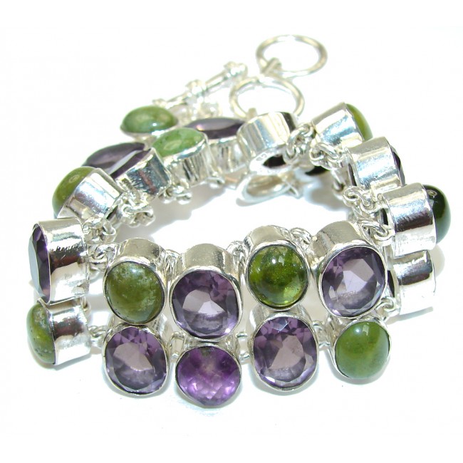 Secret Beauty! Purple Amethyst Sterling Silver Bracelet