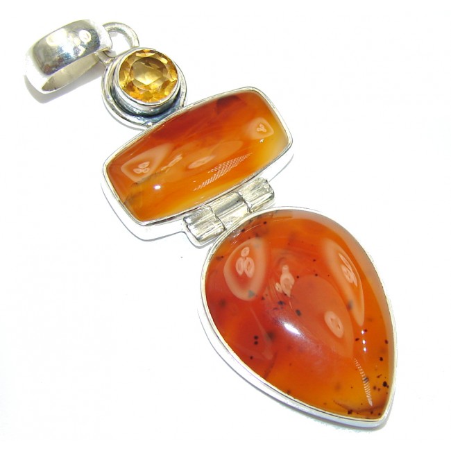 Simpl Delight! Brown Agate Sterling Silver Pendant