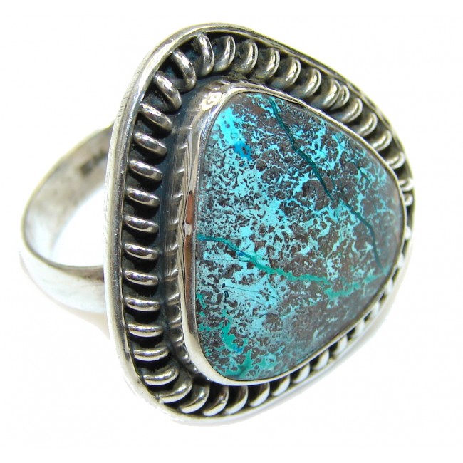 Stone Of Harmony! Chrysocolla Sterling Silver ring s. 10