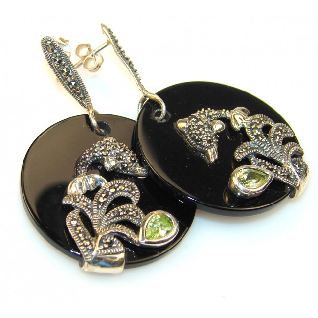 Very Unique Black Onyx Sterling Silver earrings