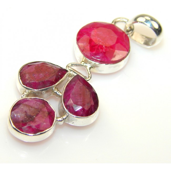 Simple Ruby Sterling Silver Pendant