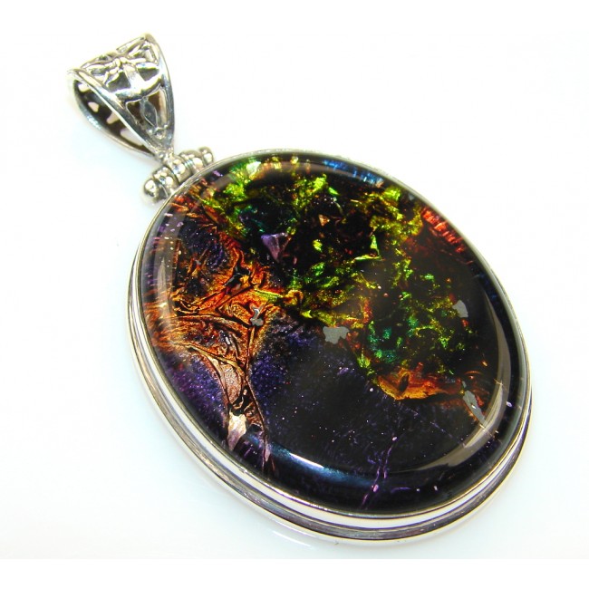 Trendy Dichroic Glass Sterling Silver Pendant