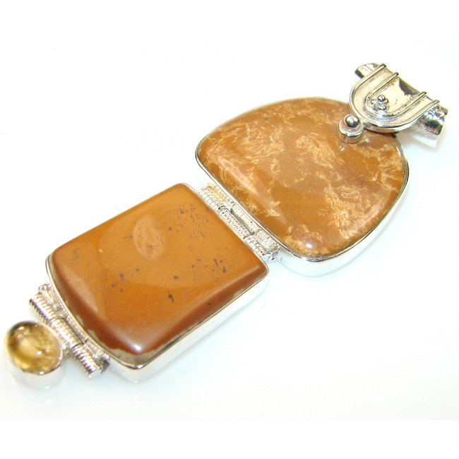 Unique Honey Jasper Sterling Silver Pendant