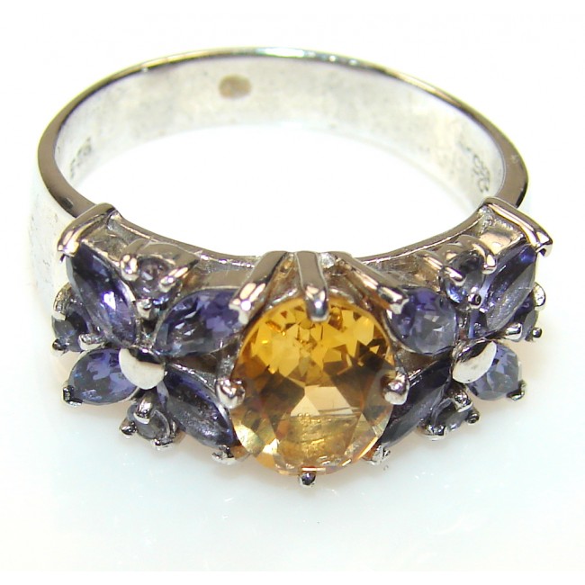 Passion Citrine Sterling Silver ring s. 10
