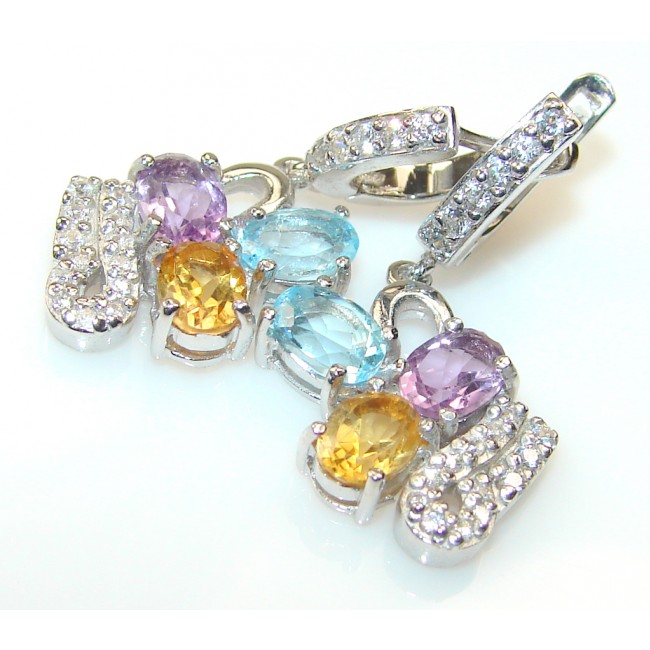 Azure Fruit Multistone Sterling Silver earrings