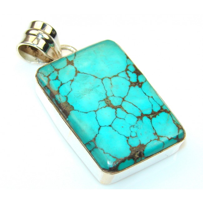 Simple Turquoise Sterling Silver Pendant