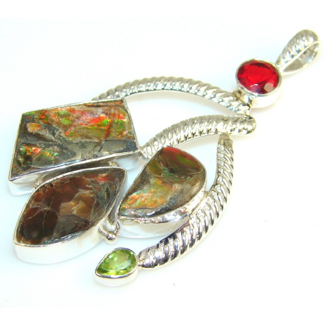 Promised Ammolite Fossil Sterling Silver Pendant