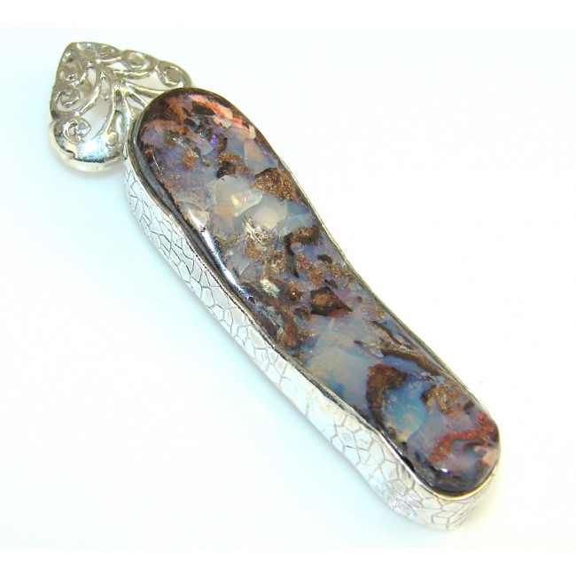 Unique!! Boulder Opal Sterling Silver Pendant