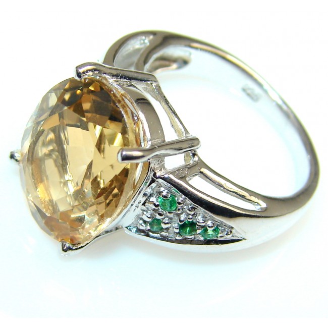 Natural Citrine Sterling Silver ring s. 6 1/2