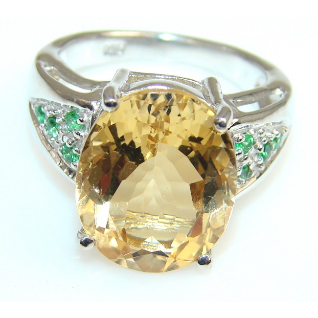 Natural Citrine Sterling Silver ring s. 6 1/2