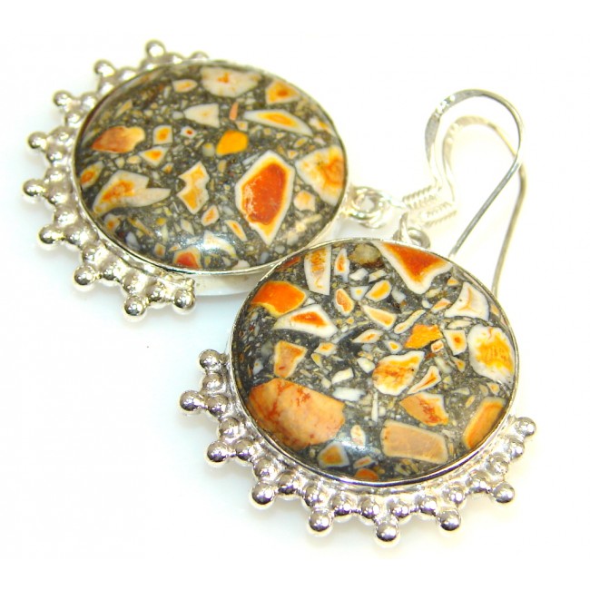 Dazzling Crinoid Fossil Sterling Silver earrings