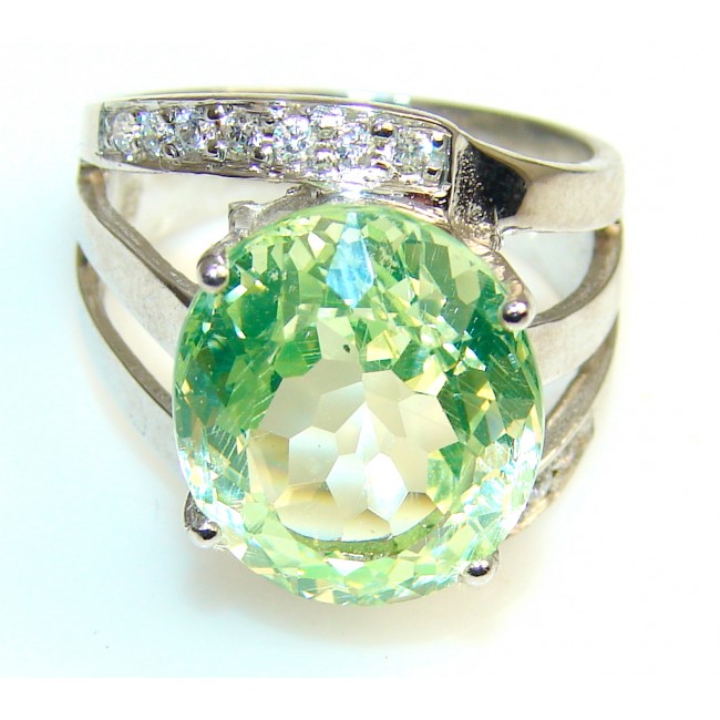My Sweet Created Peridot Quartz Sterling Silver ring s. 7