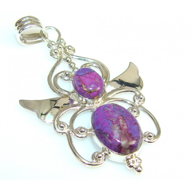 Perfect Purple Turquoise Sterling Silver Pendant
