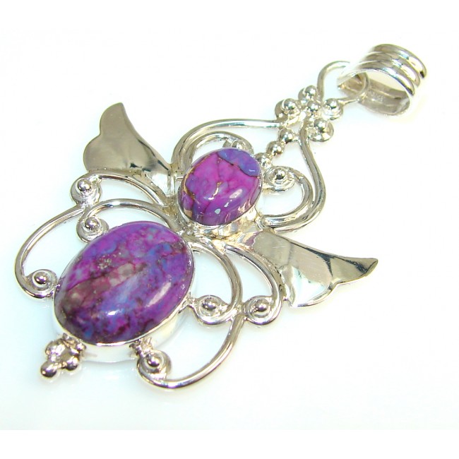 Perfect Purple Turquoise Sterling Silver Pendant