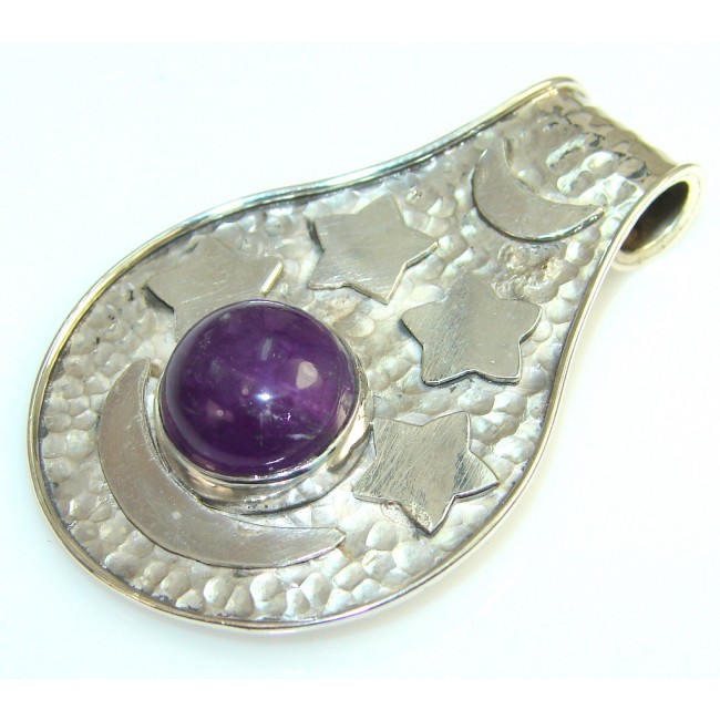 Amazing Purple Amethyst Sterling Silver Pendant