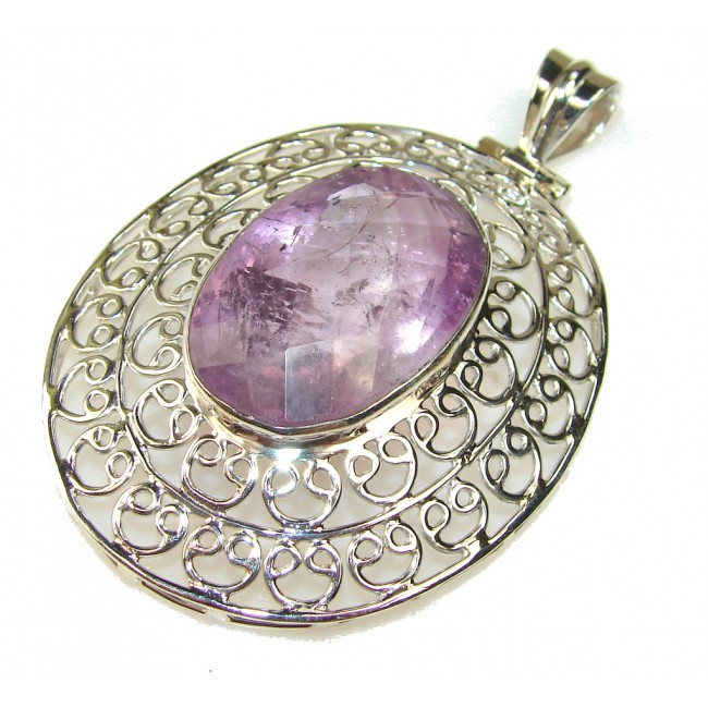 Delicate Purple Amethyst Sterling Silver Pendant