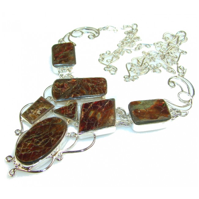 Natural Beauty Ammolite Sterling Silver necklace