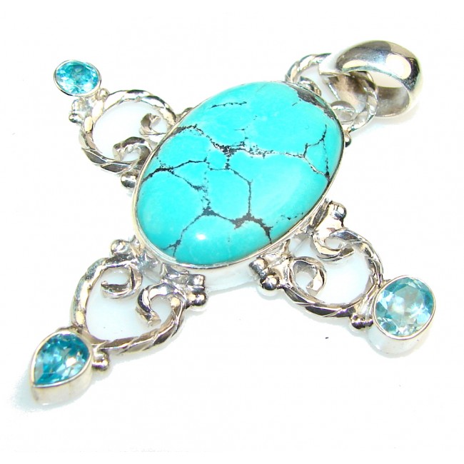 Excellent Turquoise Sterling Silver Pendant