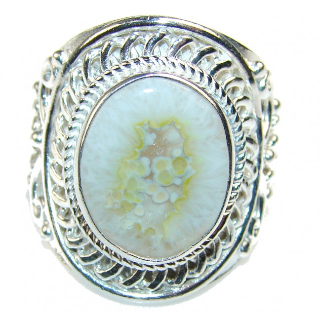 Passion Green Agate Sterling Silver Ring s. 10