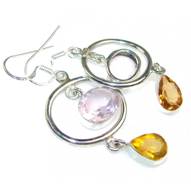 Instant Classic Pink Quartz Sterling Silver earrings