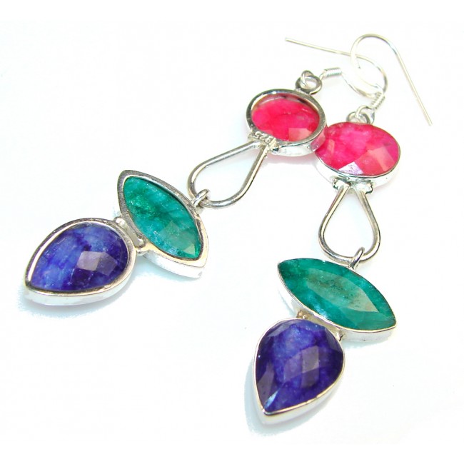 Dazzling Blue Sapphire Sterling Silver earrings