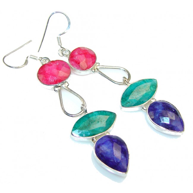 Dazzling Blue Sapphire Sterling Silver earrings