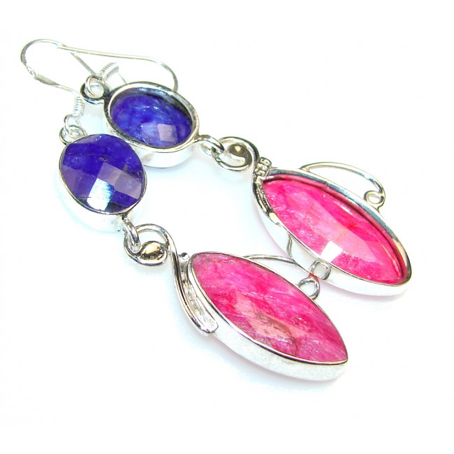 Secret Pink Ruby Sterling Silver earrings