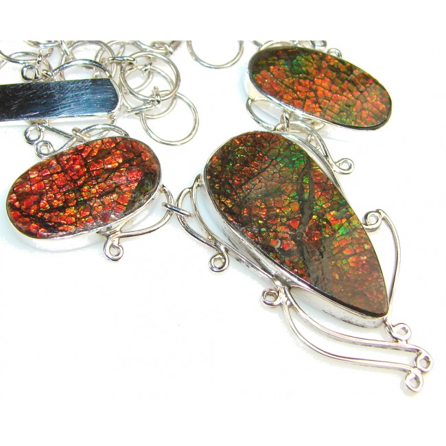 Promise Of Love!! Ammolite Sterling Silver necklace