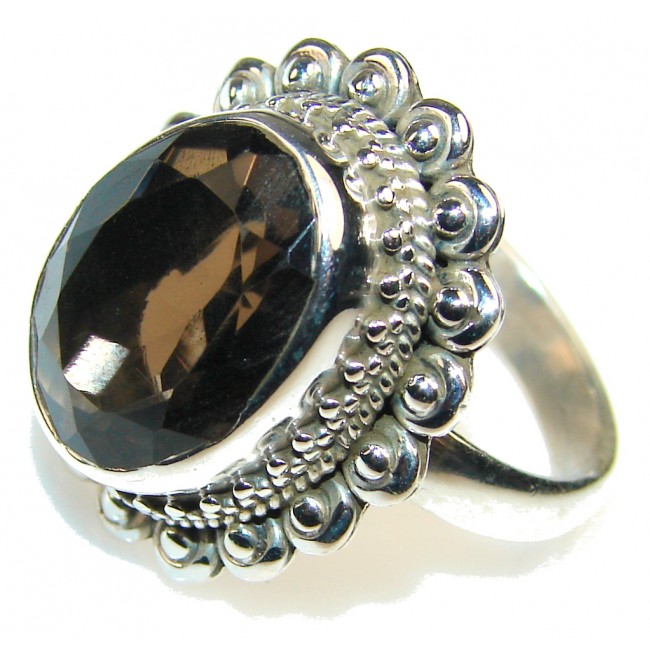 Natural Smoky Topaz Sterling Silver Ring s. 7