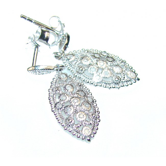 Lovely White Topaz Sterling Silver earrings