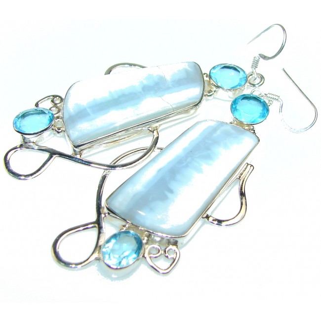 Excellent Blue Lace Agate Sterling Silver earrings