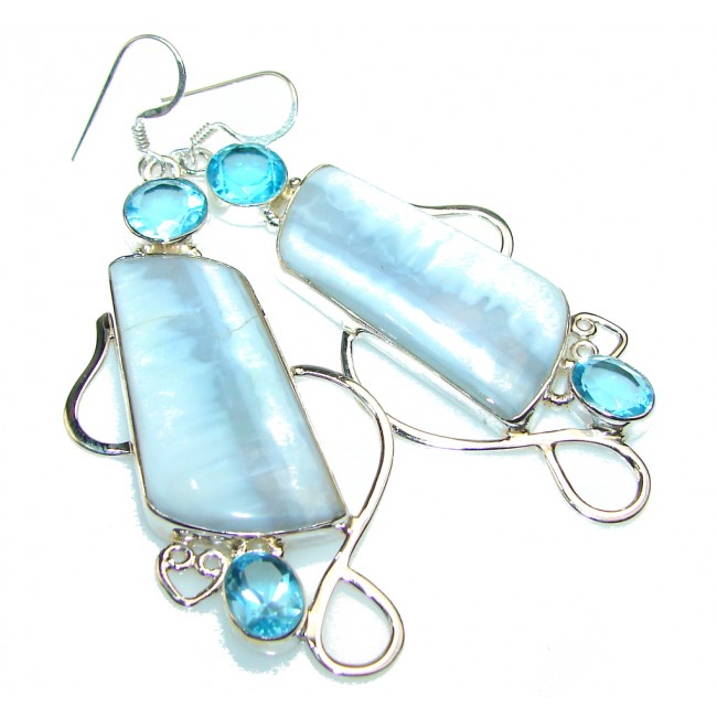 Excellent Blue Lace Agate Sterling Silver earrings
