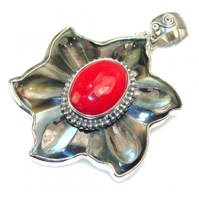 My Sweet!! Red Coral Sterling Silver pendant