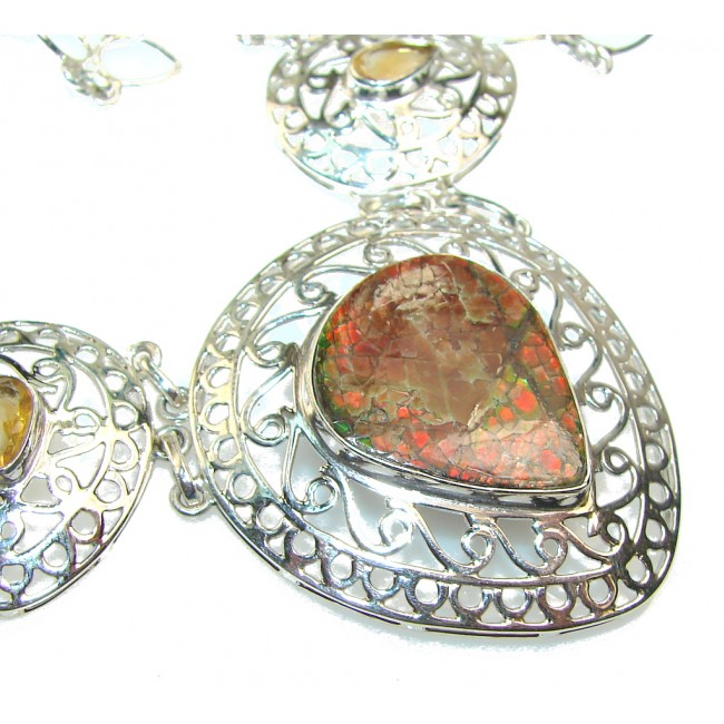 Gorgeous Ammolite Sterling Silver necklace